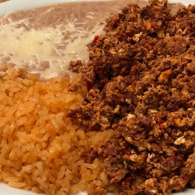 Eggs with Chorizo/ Huevos con chorizo.